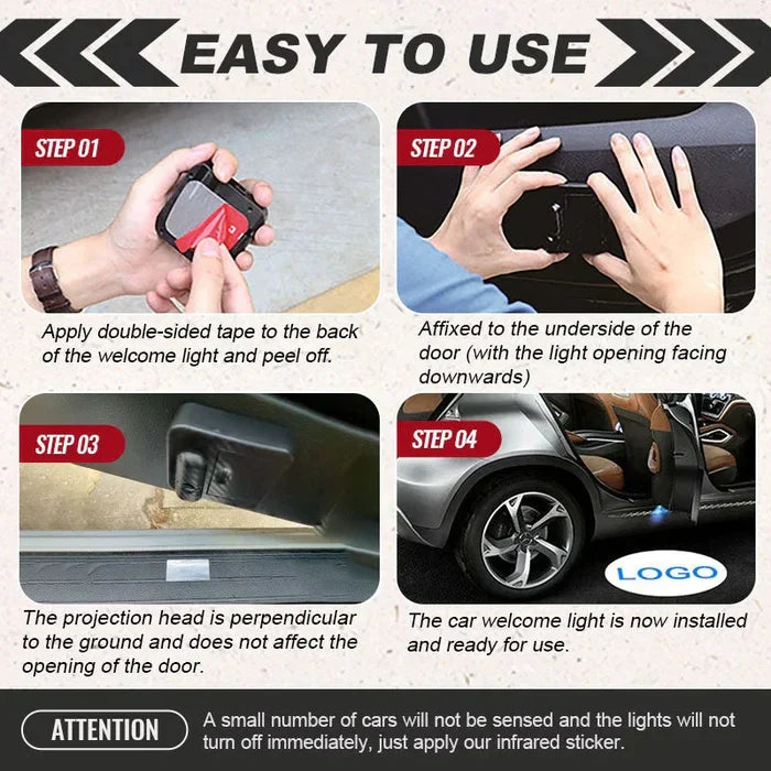 Car Door Logo LED Projector (21 logos inbuilt) Pack of 2